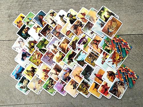 Miniatura 4 de Naipes de los indios (baraja de póquer 54 cartas todas diferentes) Vintage Retro Indios Wild West Native American