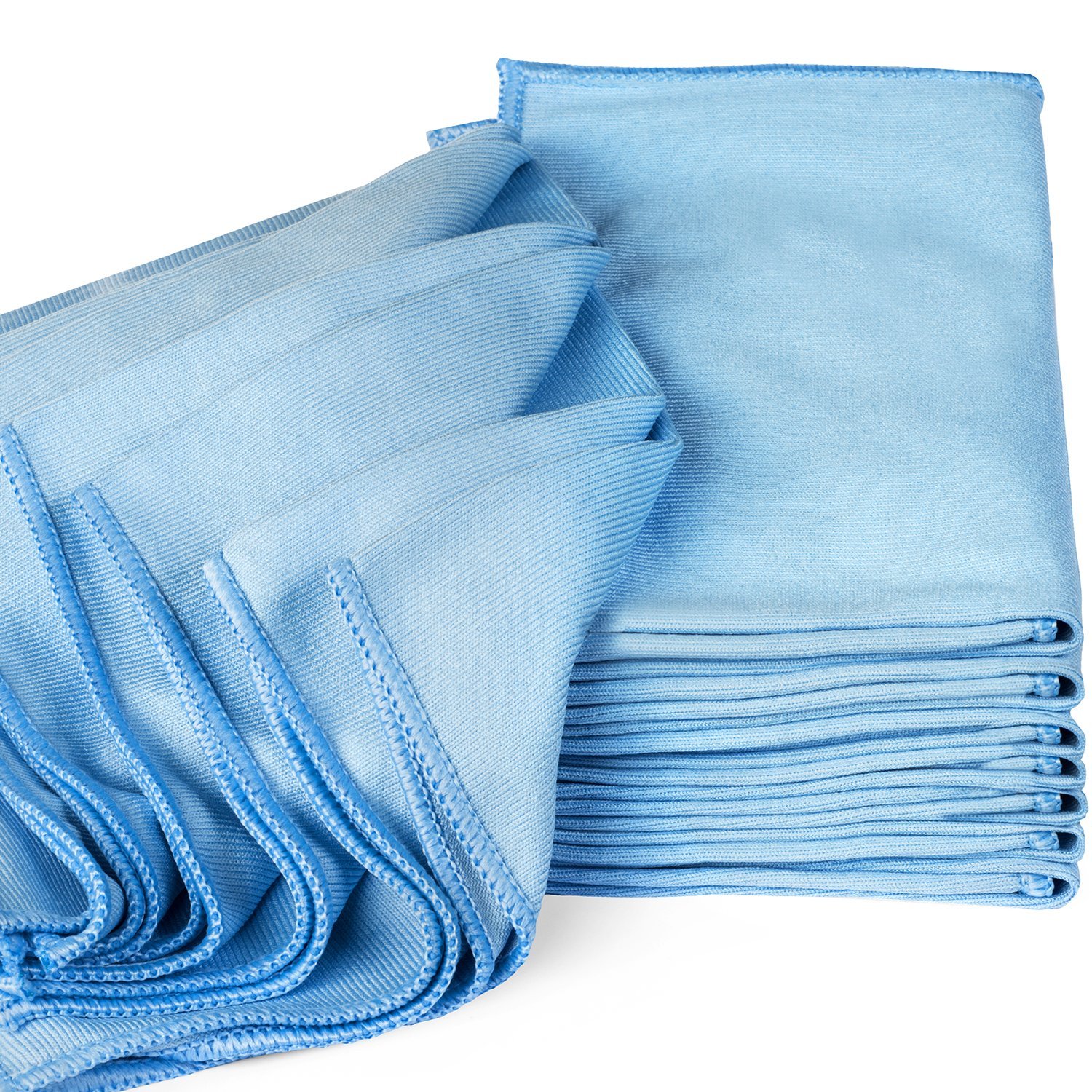 Zflow Microfiber Glass Cleaning Cloths - 8 Pack 16 x 16 - Streak Free - Lint Free -