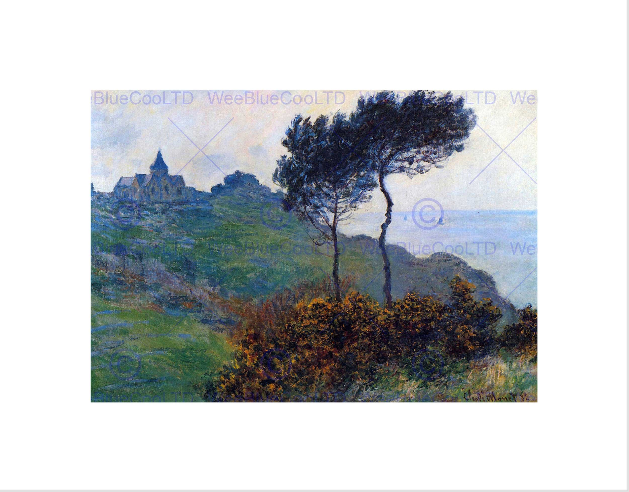 Wee Blue Coo Claude Monet Church At Varengeville Old Master Wall Art Print