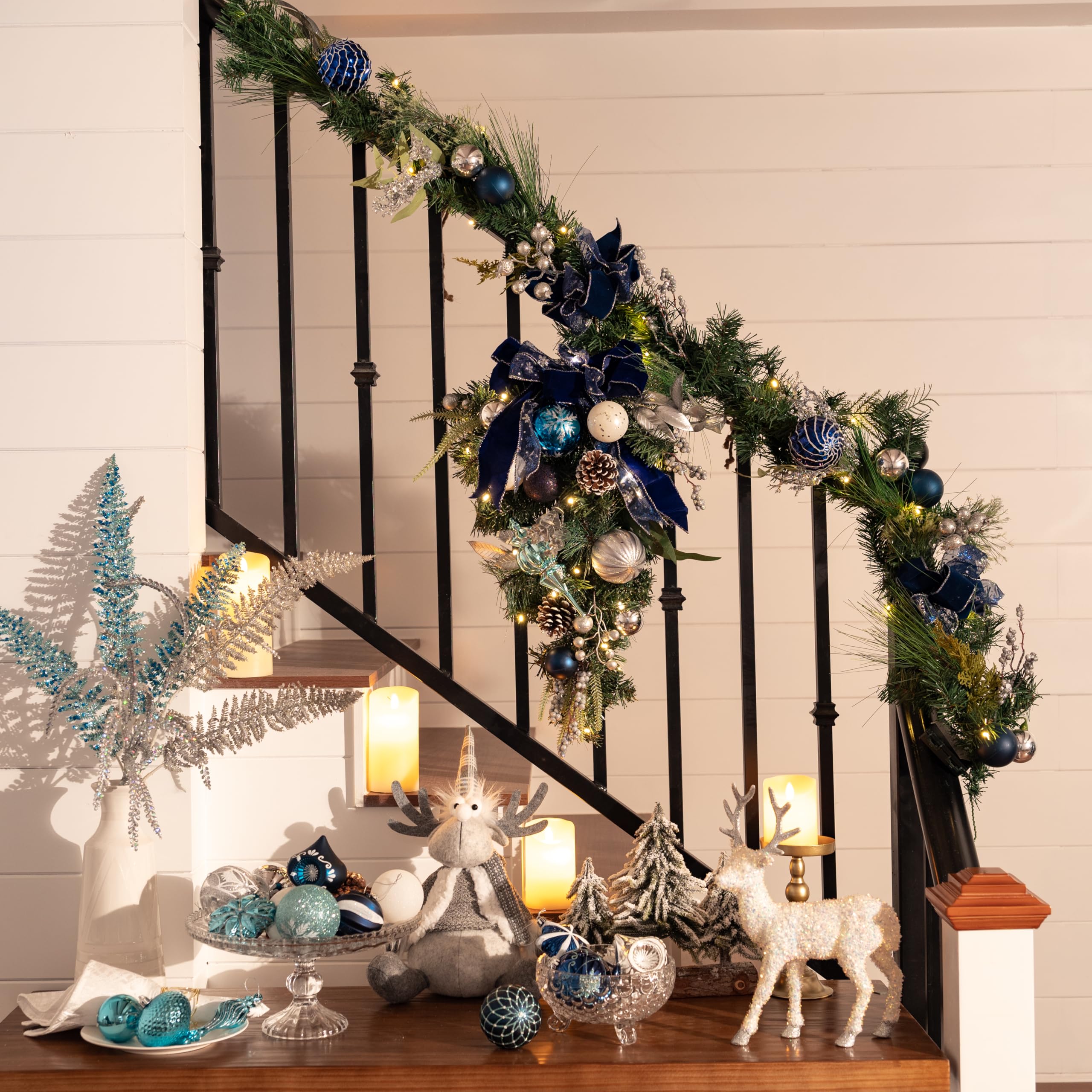 Guirlande de Noël Artificielle 5M avec 100 Lumières LED, pour Guirlande de Noël Artificielle 5M avec 100 Lumières LED, pour