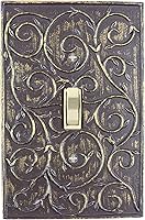 Vista 1 de Meriville - Placa de pared para interruptor simple con diseño de volutas francesas