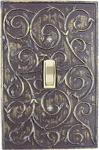 Meriville - Placa de pared para interruptor simple con diseño de volutas francesas