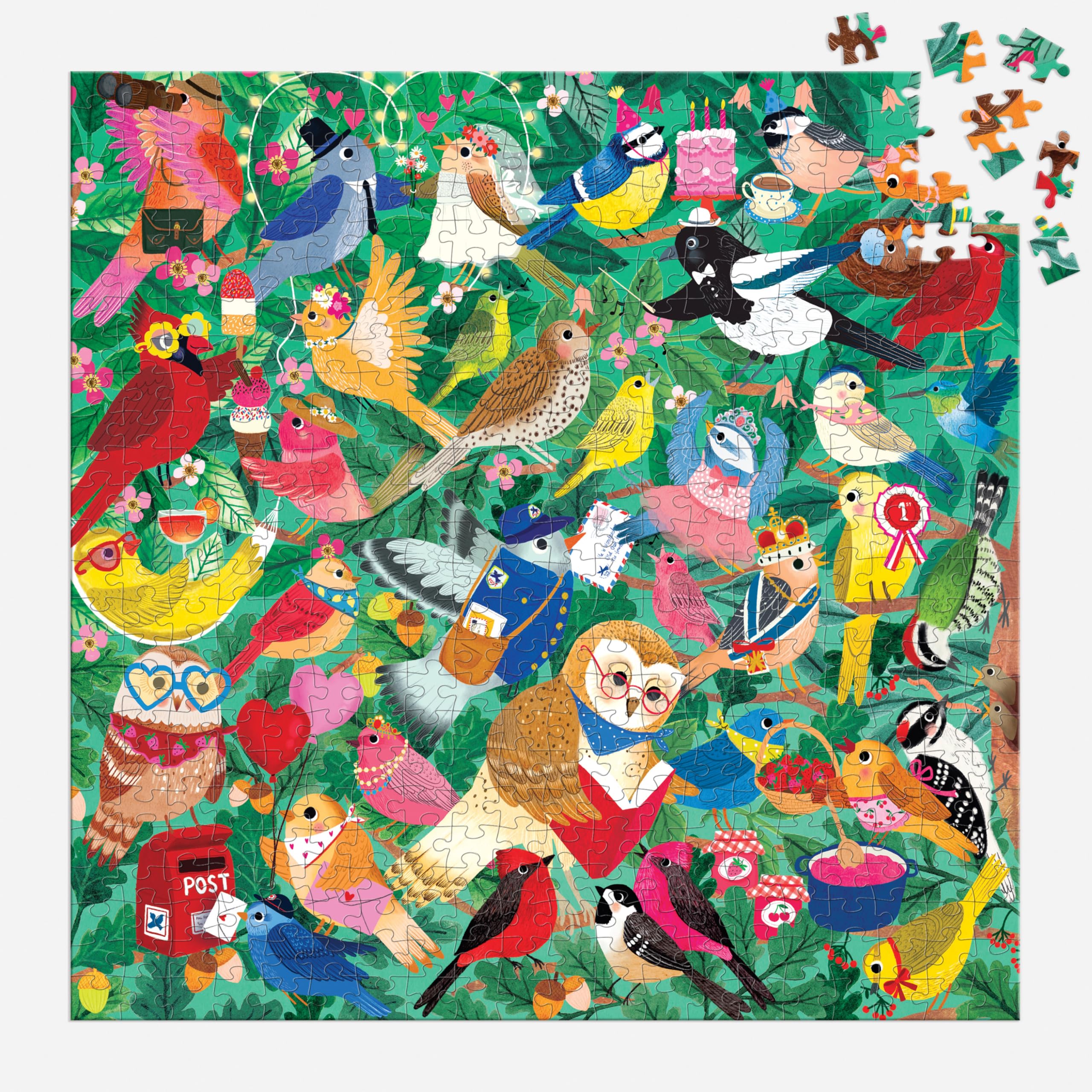 Mudpuppy Birding Around - 500 Piece Family Jigsaw Puzzle with Colorful and Fun Illustrations of Happy Birds for Children Ages 8 and Up - Image 4