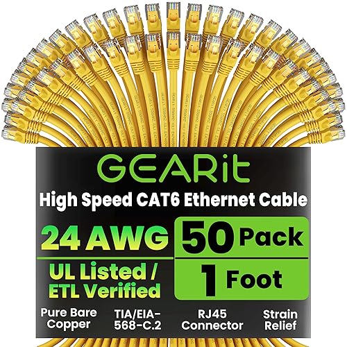 Miniatura 56 de GearIT - Cable Ethernet Categoría 6, sin enganches, cable de red LAN para computadora, Azul Azul,Verde,Naranja,Morado,Rojo -,Amarillo