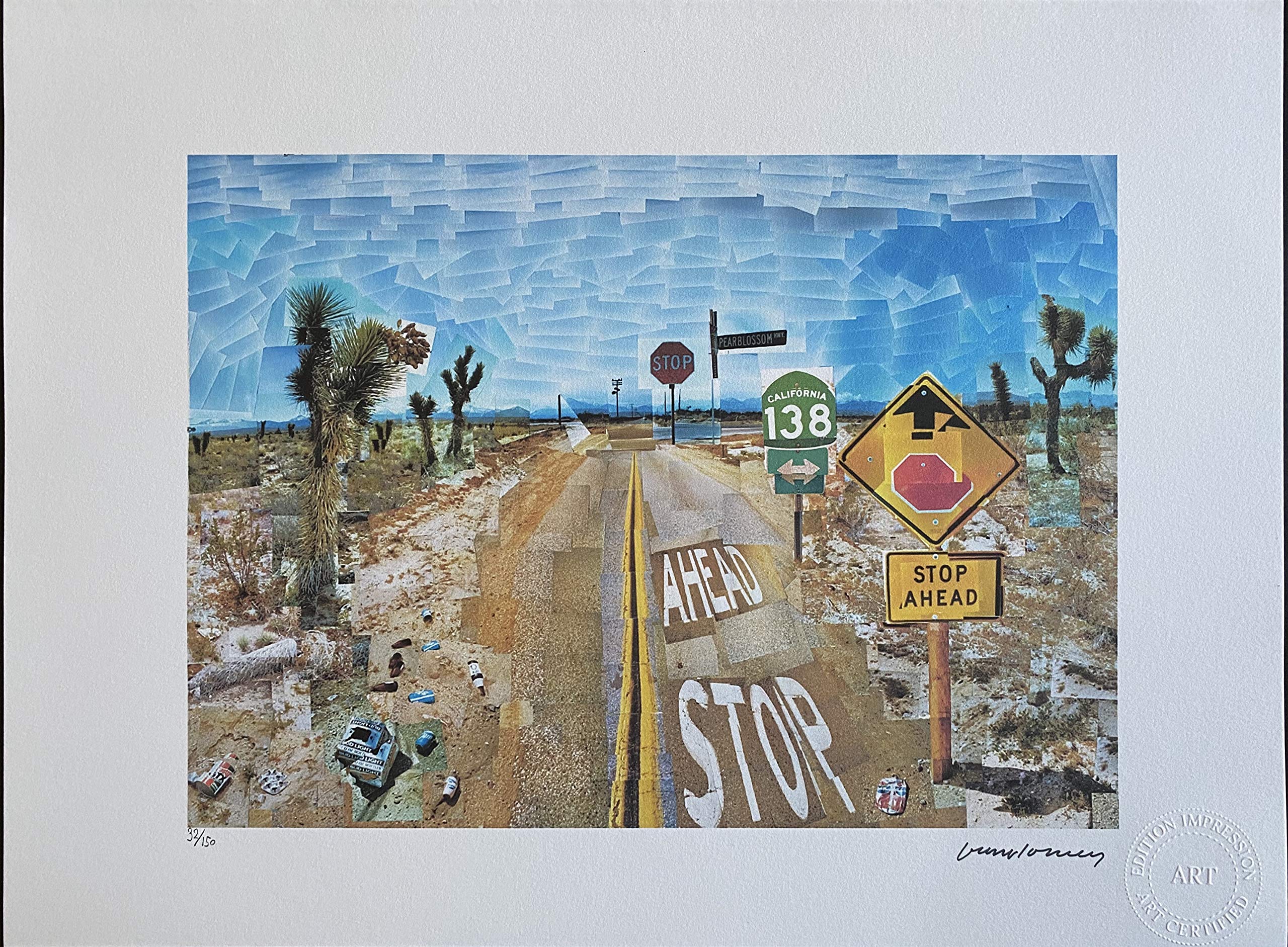Hockney David, Stop Ahead, Lithography (Print), Signed and Numbered - Comes with Certificate