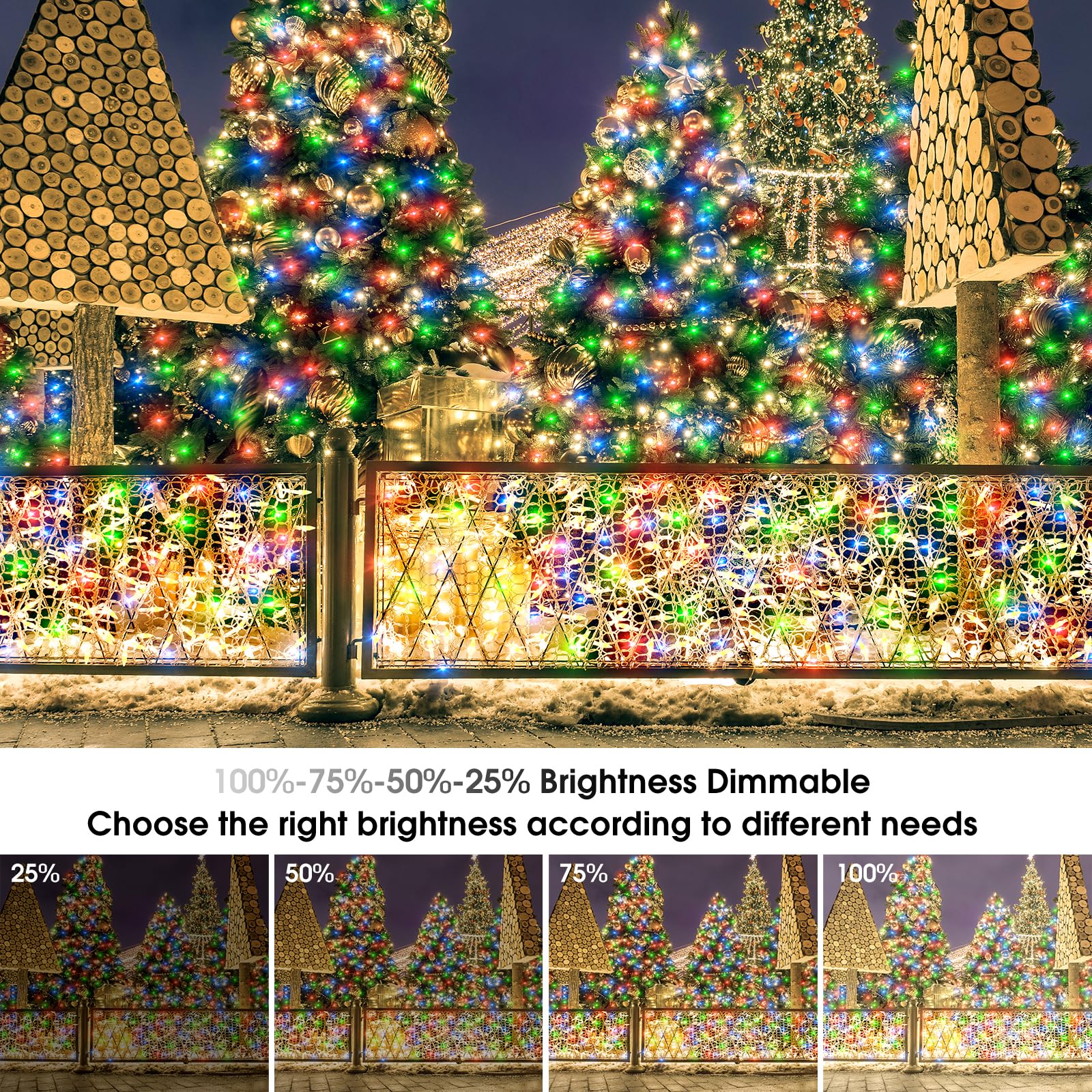 Catena luminosa Luci LED, 100 m, 800 LED Luci Natale Impermeabili con Telecomando, per esterni con spina, Lampada a Fili di Rame, Luci Decorative per Halloween, Compleanno, Matrimonio, Partito