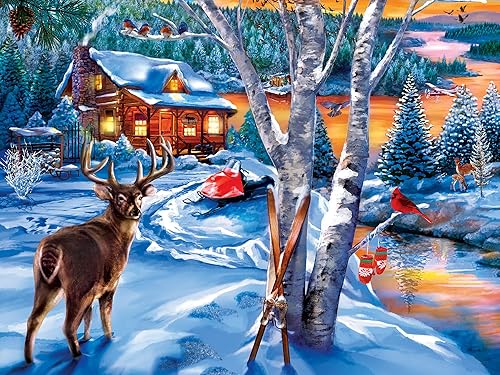 Miniatura 2 de MasterPieces Rompecabezas de Navidad EZ Grip de 300 piezas, para visitantes de vacaciones, 18 x 24 pulgadas