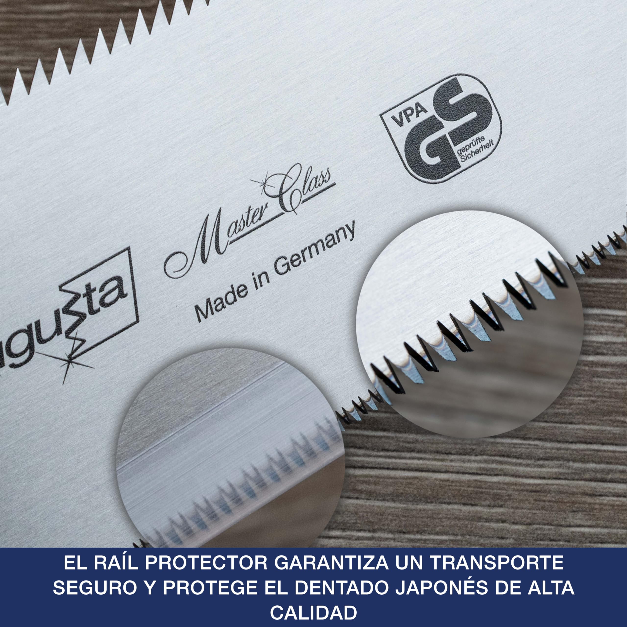 Augusta Sierra japonesa Heckenrose Ryoba - sierra tradicional con mango de fresno estable - corte de diamante en tres lados - dentado especial para cortes finos en madera, 250 mm