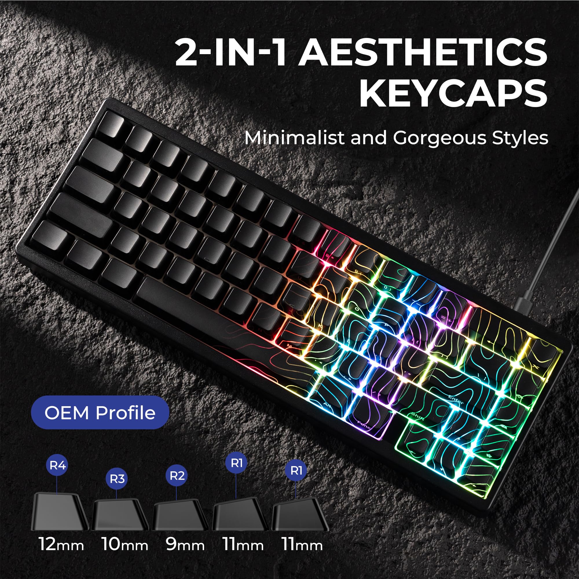 HITIME X Xvx M67 60% Teclado Usb Para Jogos Com Fio E Teclas