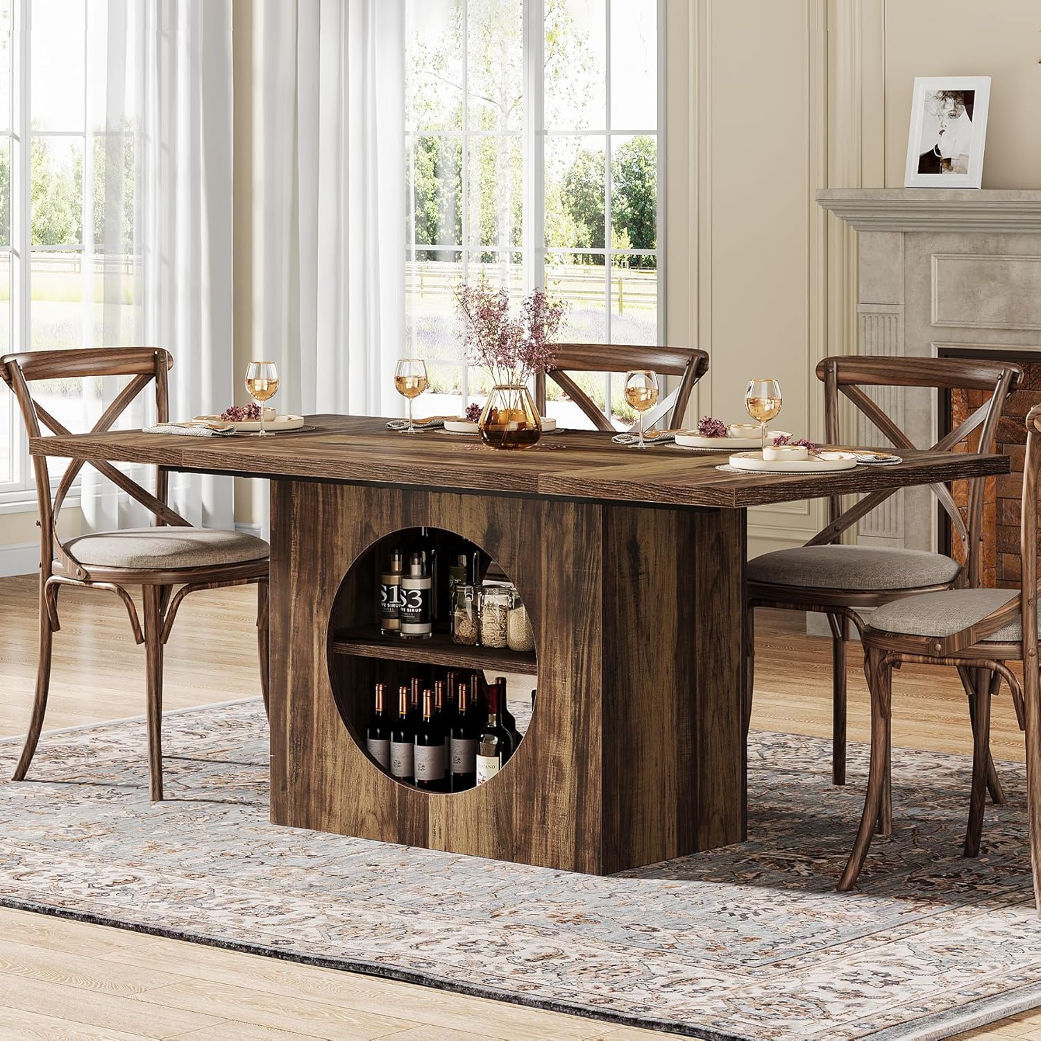 Tribesigns 63 Dining Table for 4-6 People, Bangladesh Ubuy