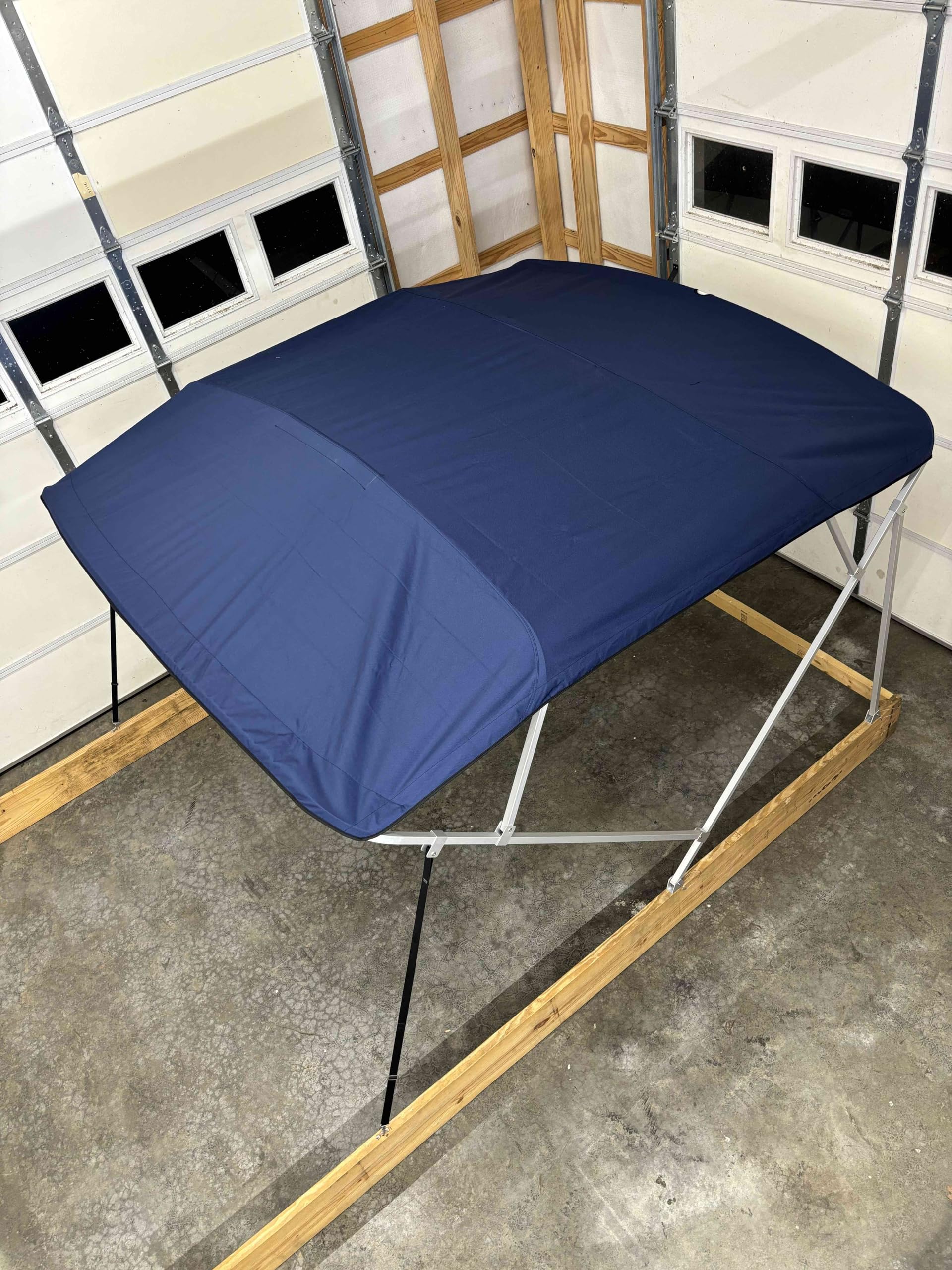 Cypress Rowe Outfitters Navy Blue Replacement Bimini Top Canvas with Storage Boot, 8' Long x 8' Wide, 16oz, 4 Bow, fits 91-96