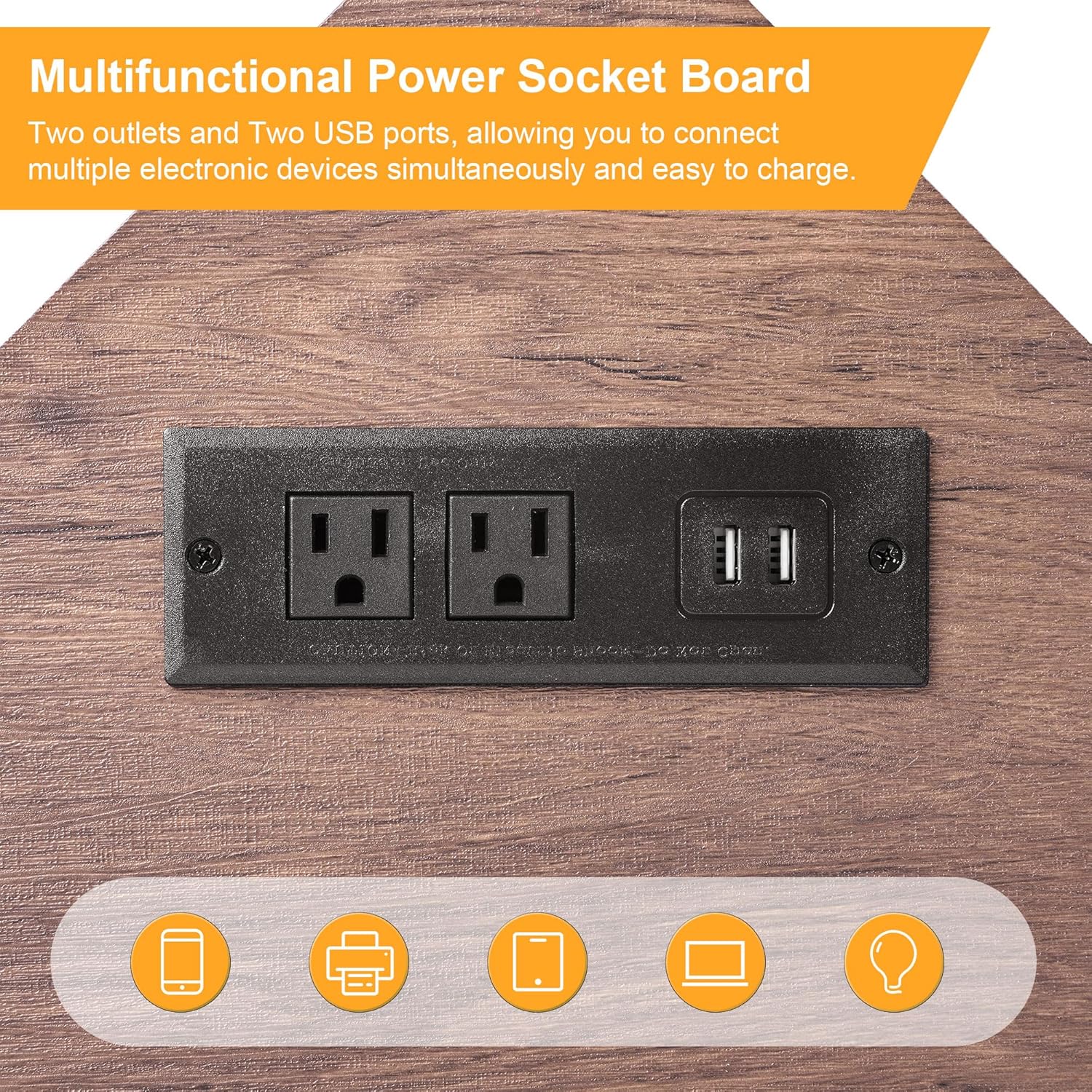 VECELO Corner Desk Computer Desk 41x30 inches with Charging Station & Keyboard & Storage Shelves for Small Space,Triangle Table for Home Office Bedroom,Rustic Natural Brown