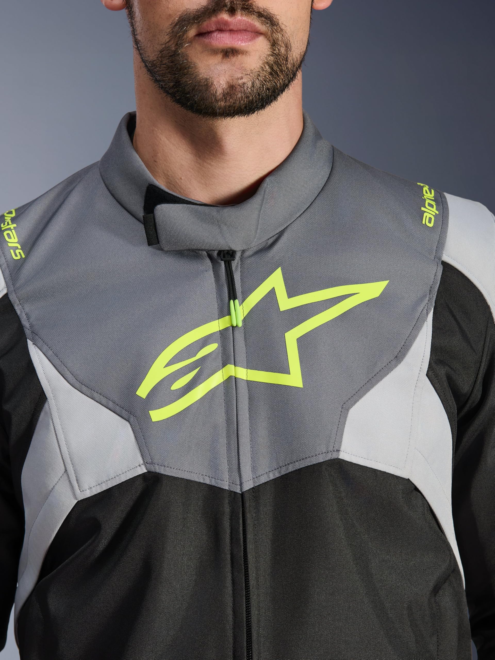 Alpinestars T-Jaws V4 impermeabile Giacca tessile moto, nero/grigio, XL