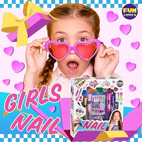 Miniatura 4 de Nail Polish Pens Kit for Girls Ages 7-12, FunKidz Nail Pen Combo Kit Teen Gift Peelable Nail Art Studio Set with Cool Girly Decoration Stuff Pearl