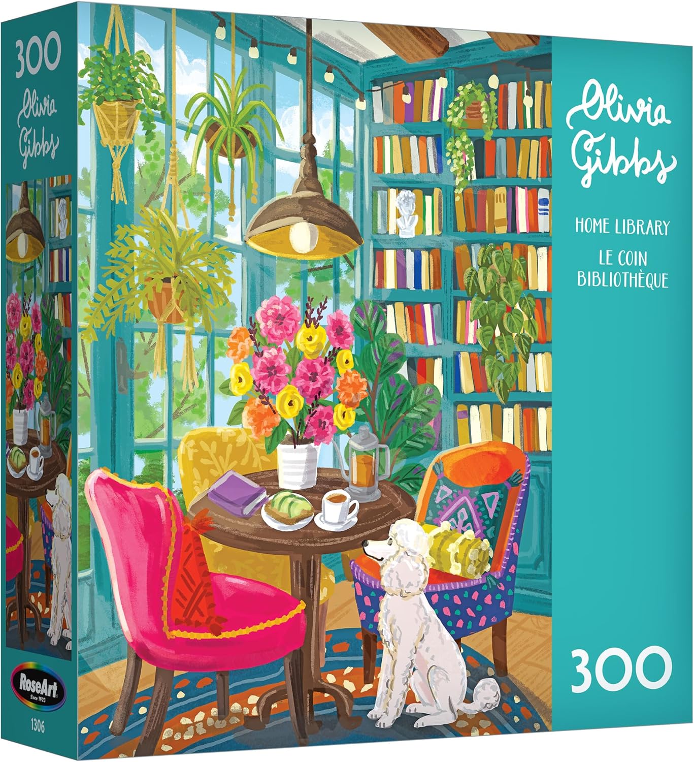 RoseArt - Olivia Gibbs - Floral Garden 300 Piece Jigsaw Puzzle - Colorful Cottage Garden Flowers and Perennials Scene – Adult Puzzle – Finished Size Approx. 18" x 24", Made in USA