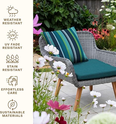 Miniatura 5 de Honeycomb Outdoor Heritage - Juego de 2 cojines de asiento, 18 x 17.5, cojines universales texturizados para sillas de muebles de patio