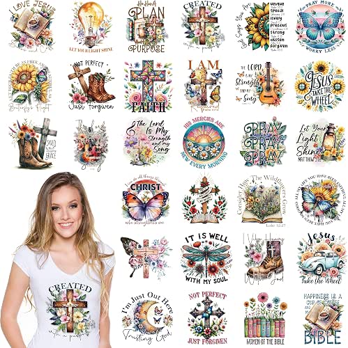 Dazoratix Religious Iron on Transfers - 30 Sheets Ready to