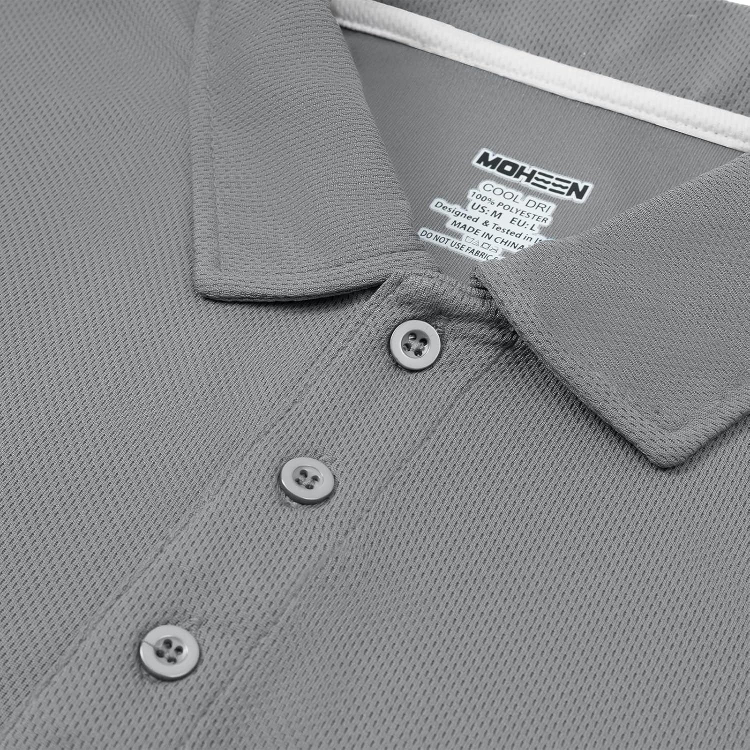 MOHEEN Men's Moisture-Wicking Golf Polo Shirts - Sun Protection Dry Fit M-7XL - Image 4