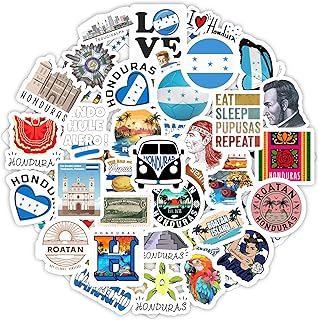 BulbaCraft 100Pcs Honduras Stickers for Water Bottle and Laptop - Honduras Party Favors & Decorations, Waterproof Vinyl Decals, Flag and Culture Stickers, Gifts for Women & Men