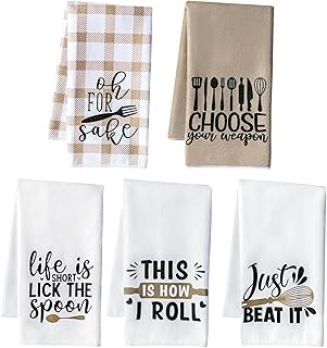 R HORSE 5Pcs Funny Kitchen Dish Towel Set Absorbent Quick Dry Cloth Dish...