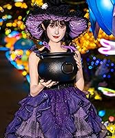 Vista 2 de 11" and 7.4” Package Large Easter Day, St. Patrick's Day, Halloween Black Plastic Witch Cauldron Kettle, Candy Holder, Party Favor Decoration