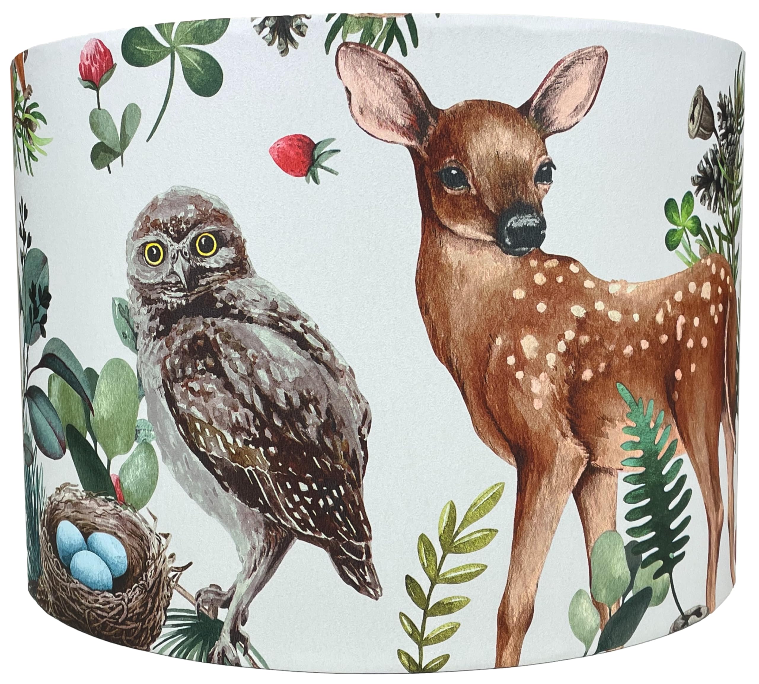 Lampshade Kings White Kids Woodland Animals Lampshade Or Ceiling Light Shade For Bedroom Nursery Forrest Animals Lampshades Table Lamp Room Decor