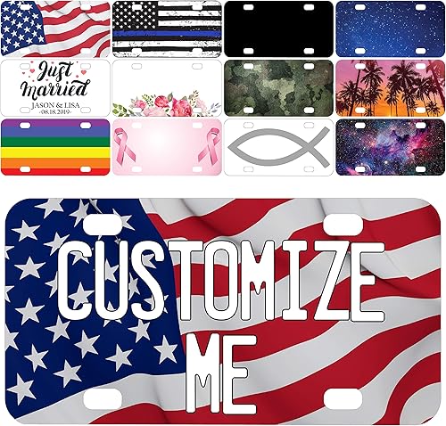 Placa de matrícula personalizada para bicicletas, bicicletas y carritos de golf, 6 x 3 pulgadas, con texto en inglés "Your Text Here", placas de