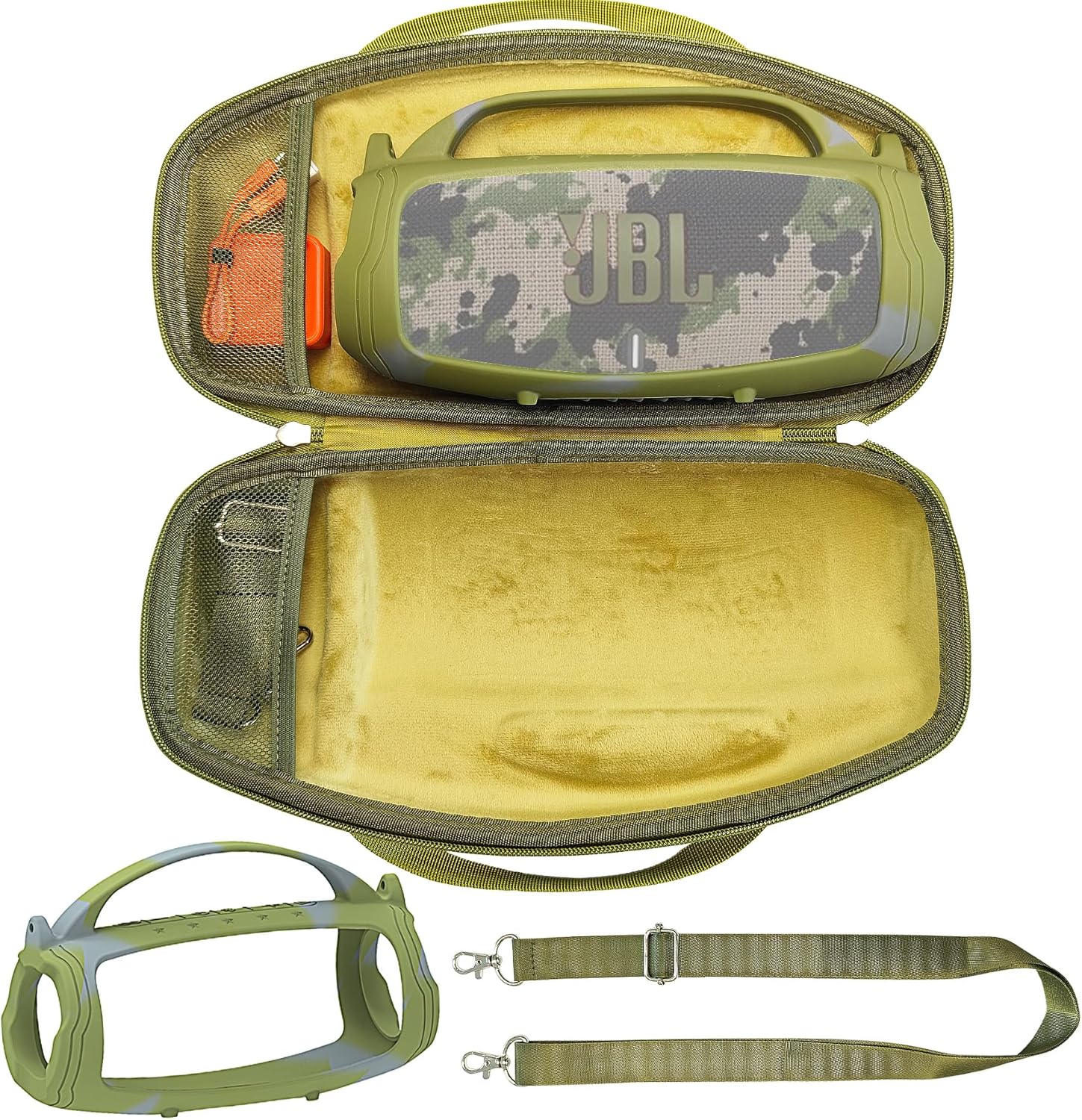 JCHPINE Silicone Cover and Hard Travel Case for JBL Charge 4 / Charge 5 Portable Bluetooth Speaker Accessories (Camouflage Case, NOT for Wi-Fi Version) - Image 3