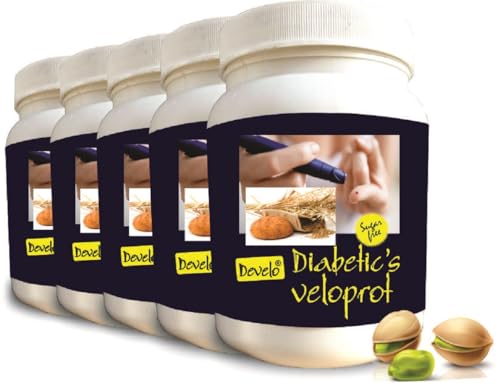Image of Develo Diabetic Protein Powder Sugar Free Nutrition for diabetes Care (Pack of 5) Elaichi Pista
