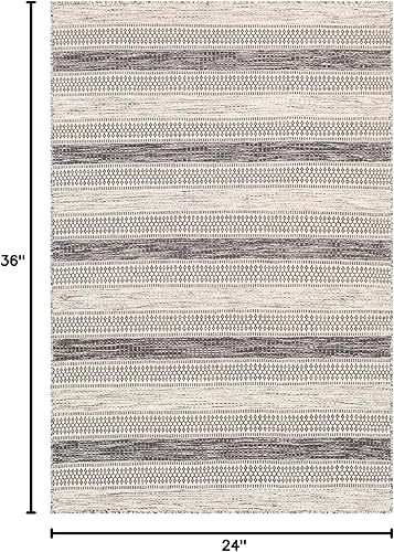 Miniatura 10 de Mark&Day - Alfombra de área de 9 x 12 pies, color liso y con borde marfil, alfombra beige crema para sala de estar, dormitorio o cocina (9 x 12 pies)
