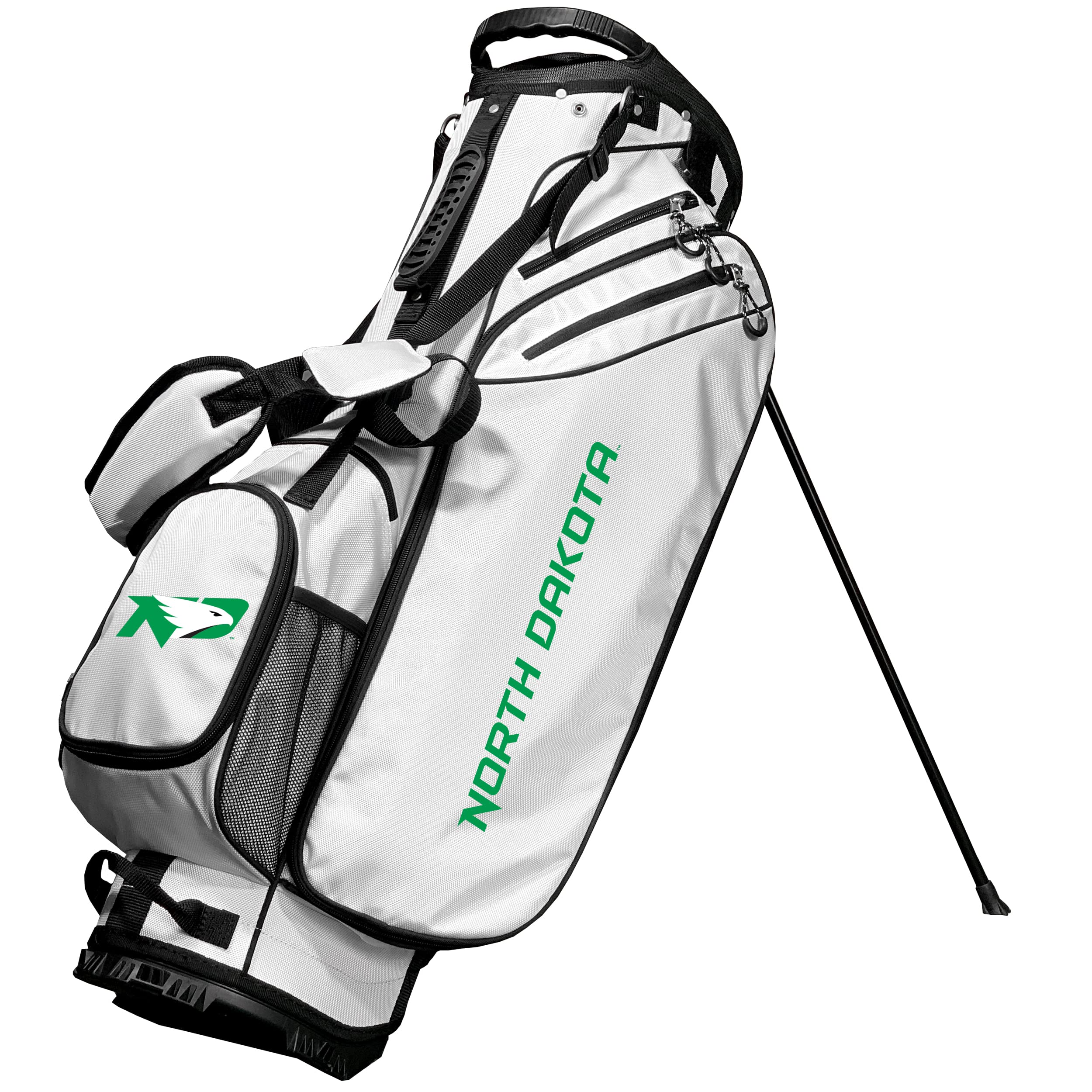 Team Golf NCAA North Dakota Birdie Stand Golf Bag, Lightweight, 14-Way Club Divider, Spring Action Stand, Insulated Cooler Pocket, Velcro Glove and Umbrella Holder & Padded Handles
