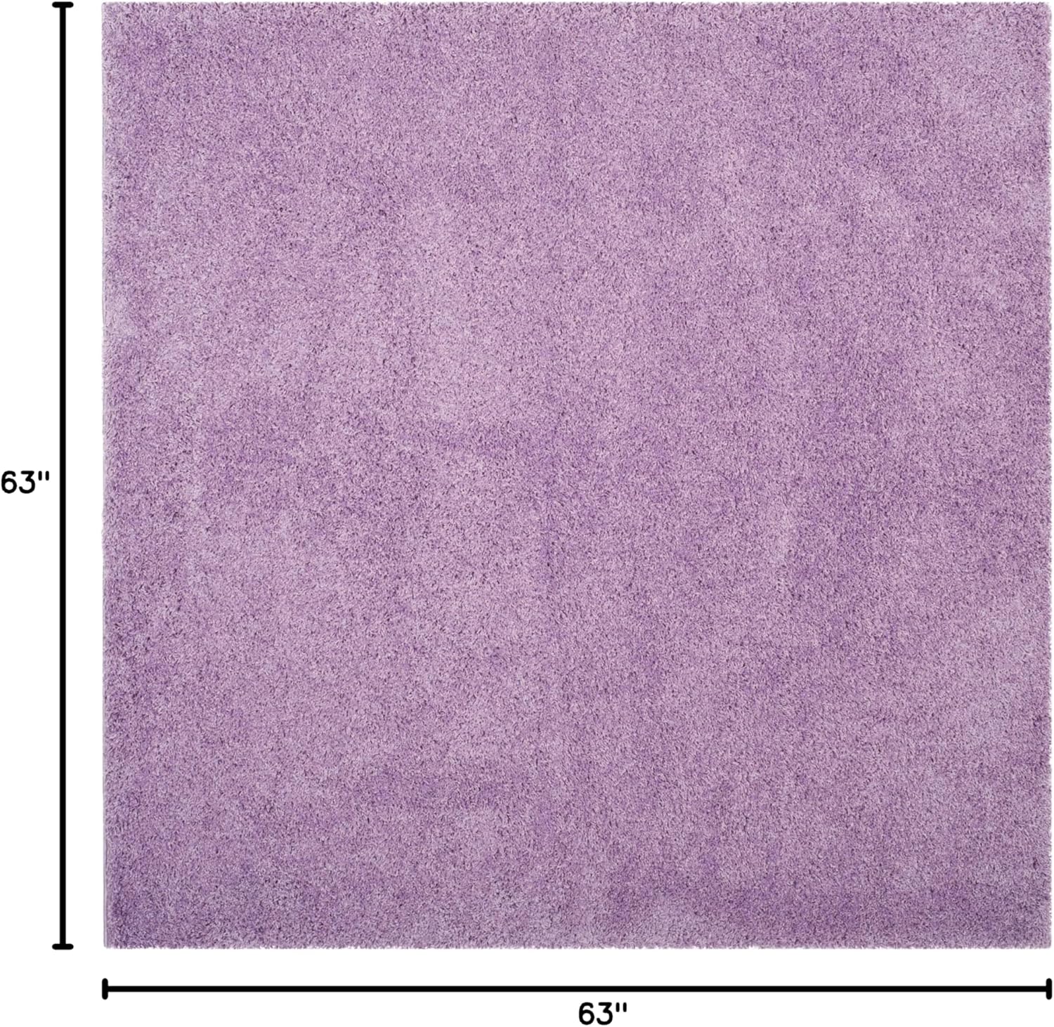 SAFAVIEH Laguna Shag Collection Area Rug - 5'3" Square, Lilac, Non Shedding & Easy Care, 2-inch Thick, Ideal for The Living Room, Bedroom, Dining (SGL303N-5SQ)