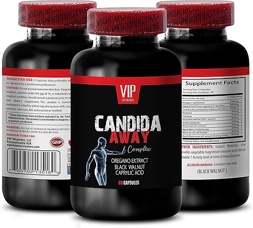 Suplemento natural de desintoxicación - Fórmula extra fuerte Candida Away - Soporte Candida - Ayuda digestiva - Vitaminas Candida - Limpieza de