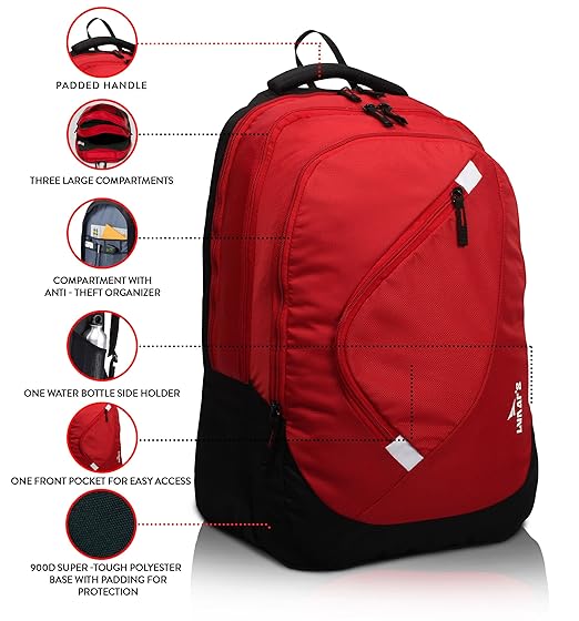 Lunar's Comet 35L Water Resistant Travel Bagpack/College Backpack/School Bag/Office Bag/Business Backpack/Daypack for Men and Women with 1 Year Warranty