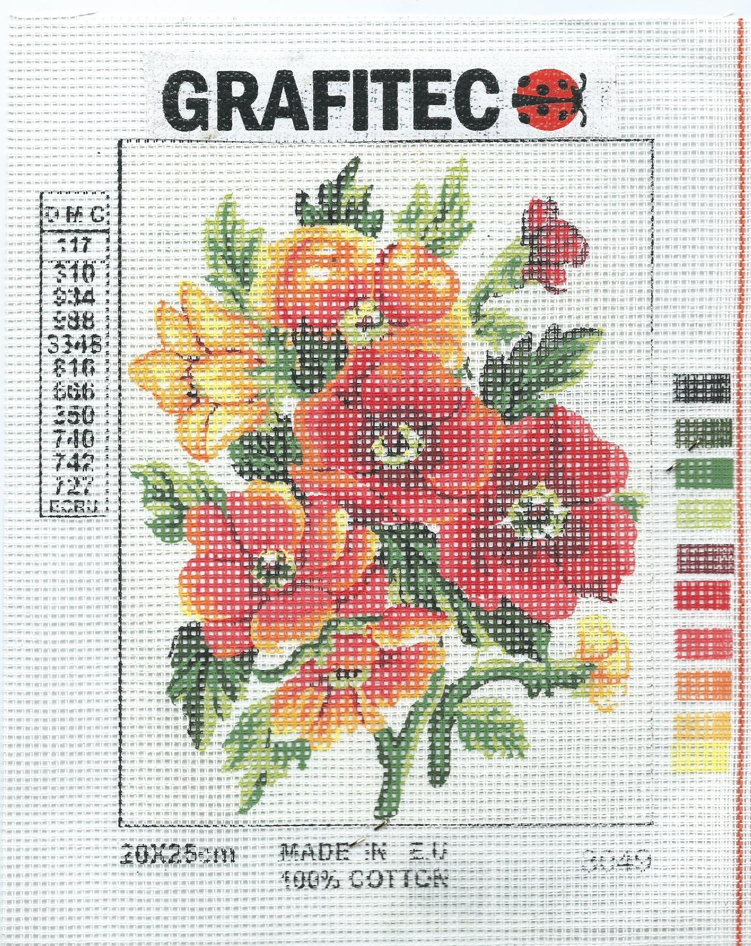 Grafitec Printed Tapestry Needlepoint Canvas - Summer Florals
