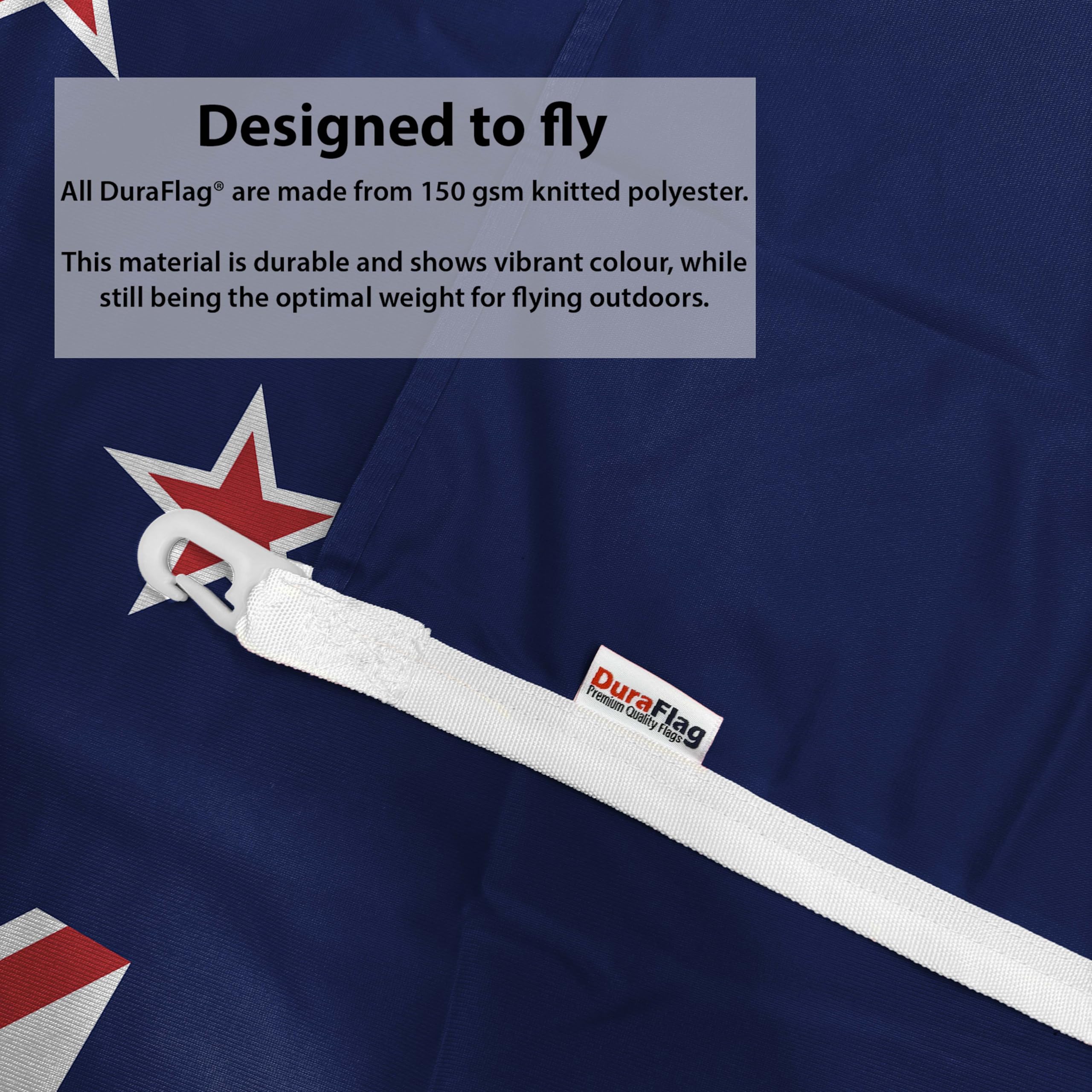 DuraFlag New Zealand 5ft x 3ft with Clips/Hooks - Premium Quality 5x3 NZ Flags, 5ft x 3ft (150cm x 90cm) - Image 3