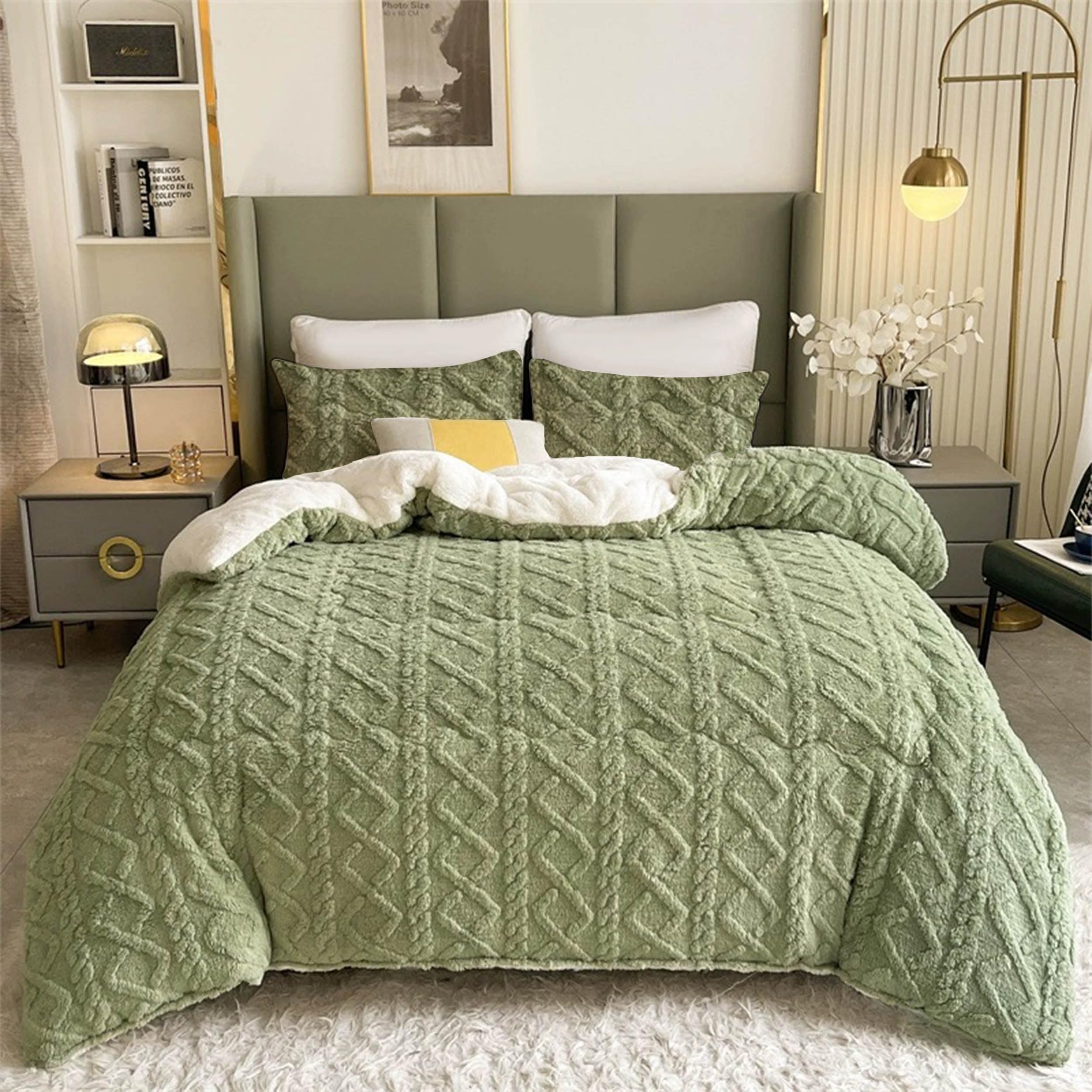 HOMEYA - Edredón Borrego 240 x 260 cm para Cama Matrimonio - Nórdico Invierno Cálido y Suave Con Relleno de Micro Fibra Poliéster, Reversible Franle y Sherpa