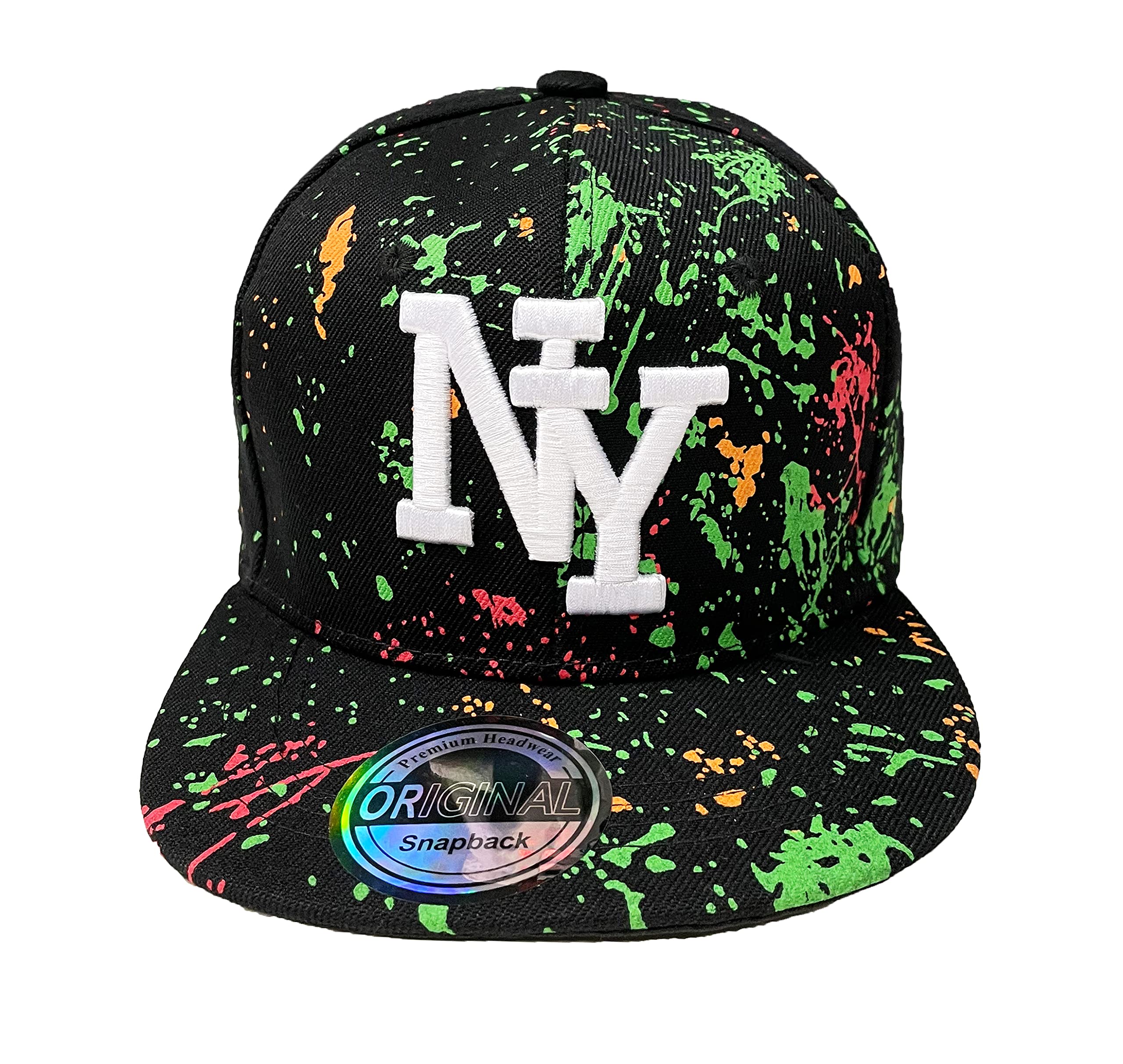 J26 Men's Black Colourful Snapback Usa Cap Teenie Cap Baseball Cap Trucker Cap Sport Ny Teenie Grafiti Style, One Size