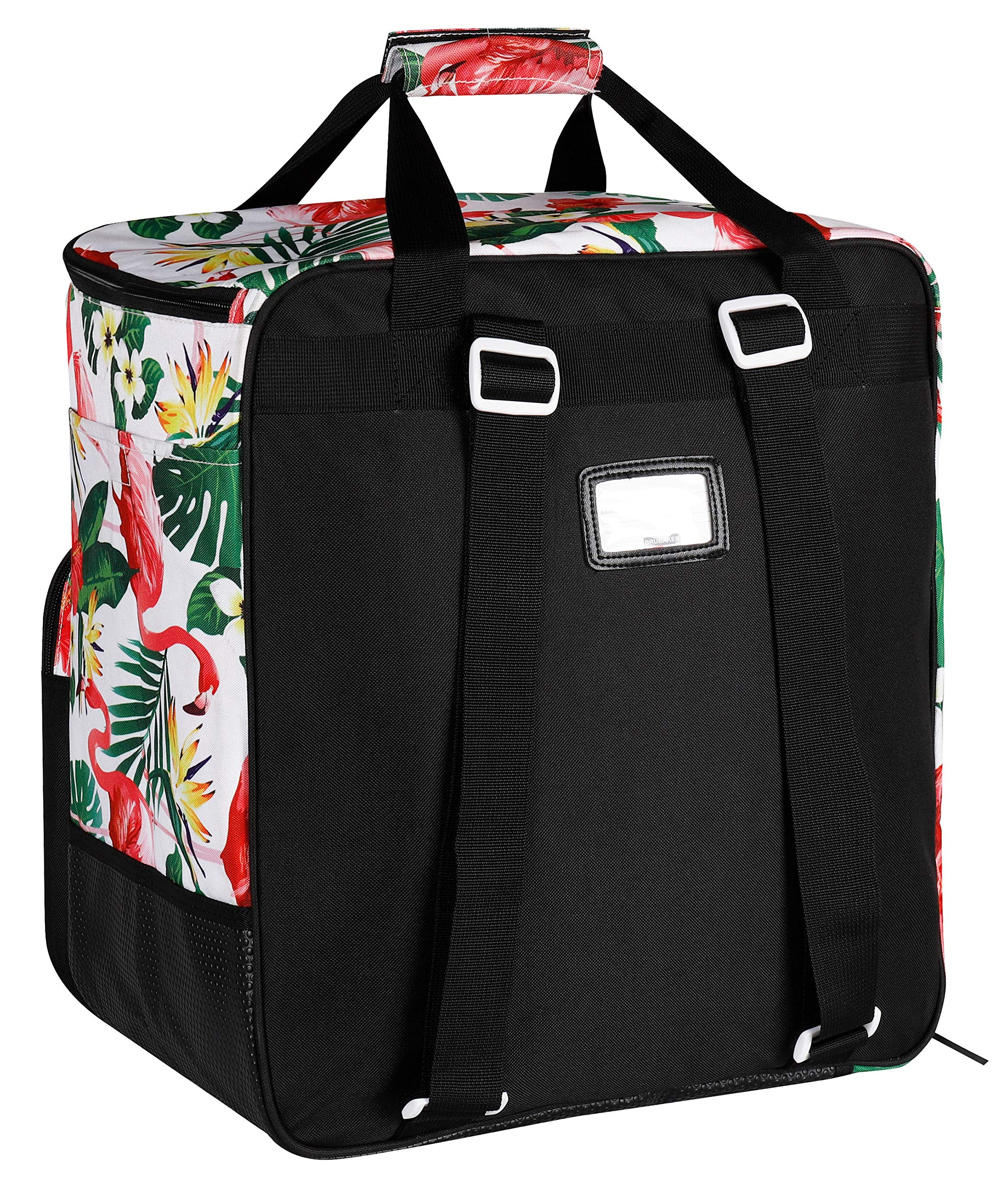 BRUBAKER - Set de Ski 'CarverSpotlight' - Housse à Skis & Sac à Chaussures de Ski - pour 1 Paire de Skis + Bâtons + Chaussures + Casque - 170 cm - Flamants