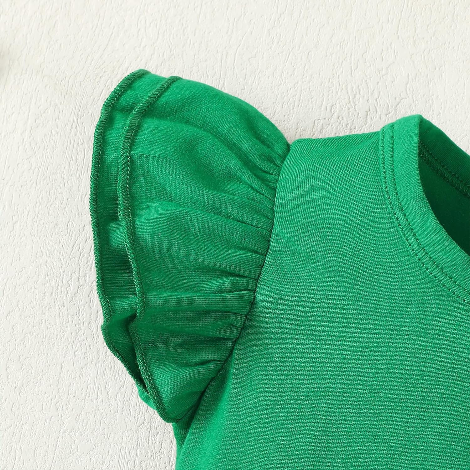 LYSMuch 2-5T Toddler Girls Ruffle Sleeve T Shirt Puff Short Sleeve Basic Tank Top Blouse Plain Solid Kids Casual Clothes - Image 5