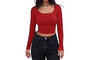Women's Ravishing Red Cropped Shirt: Elevate Your Style with Edgy Elegance