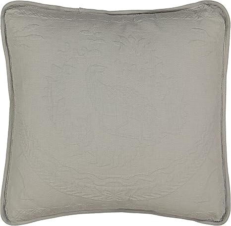 King Charles Modern Farmhouse Floral Matelasse Decorative Pillowcase, 100% Cotton Breathable Bedding, Throw Pillow (20" x 20"), Grey