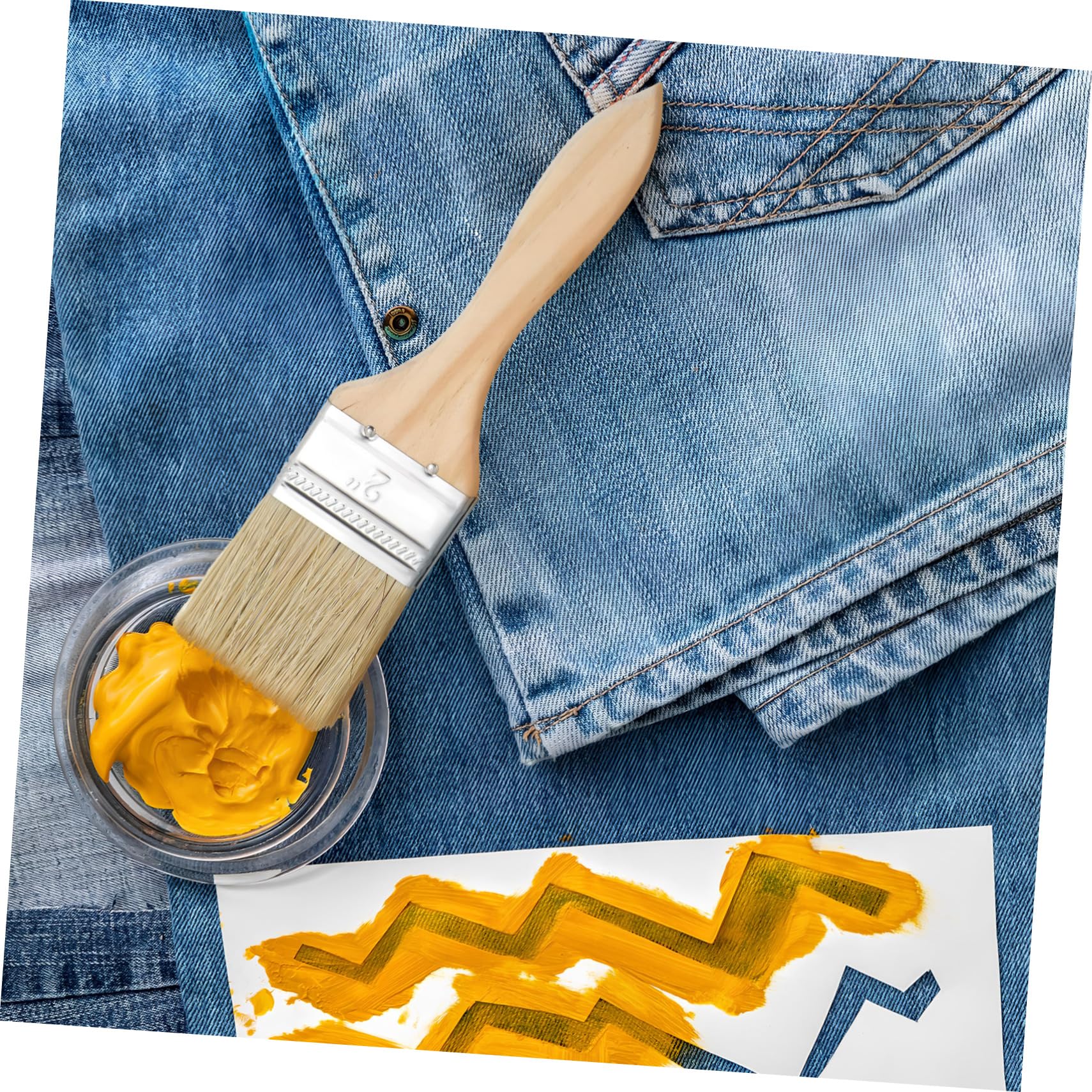 VILLCASE 30pezzi Pennelli Con Manico in Legno Per Pittura Pennello Piatto Per Vernice Su e Recinzioni Compatibile Con Diverse Pitture e Finiture
