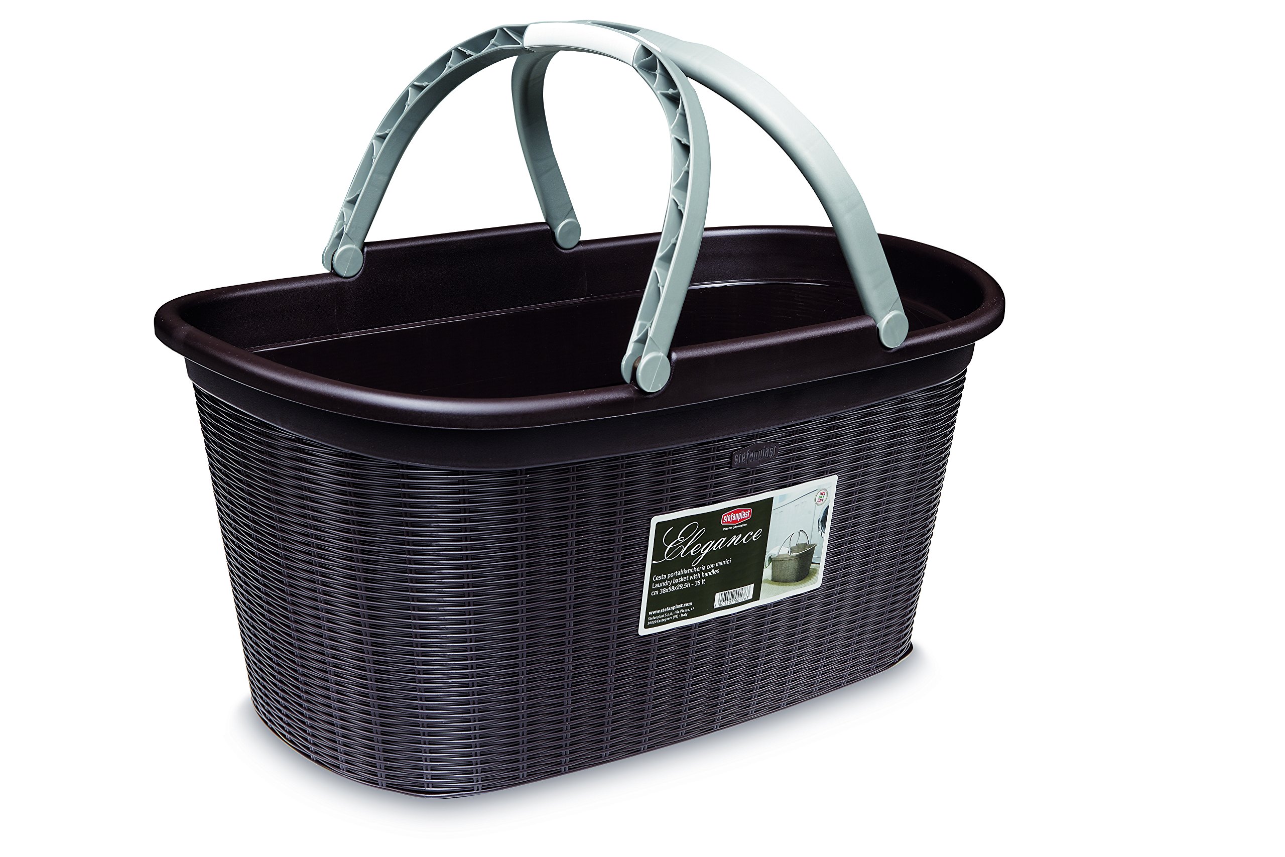 StefanplastElegance Plastic Basket Mocha 38 x 58 x 28 cm