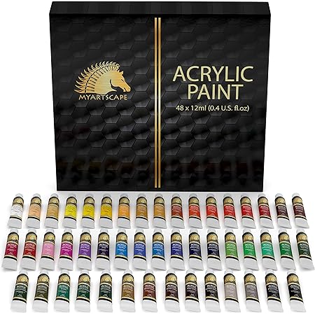 MyArtscape Acrylic Paint Set - 24 Colors X 21ml Tubes, Heavy Body Artist Quality
