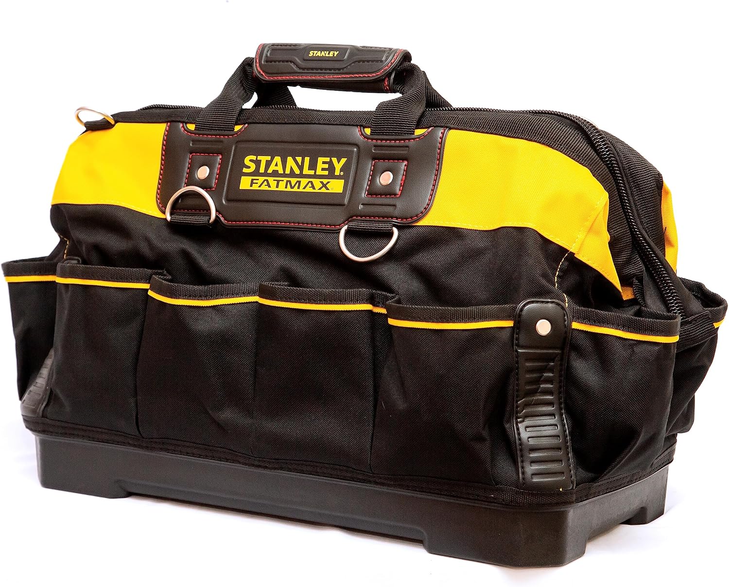STANLEY FATMAX Technician Tool Bag, Heavy Duty 600 Denier and Leather, Multifunctional Tool Storage Organiser, 18 Inch, 1-93-950