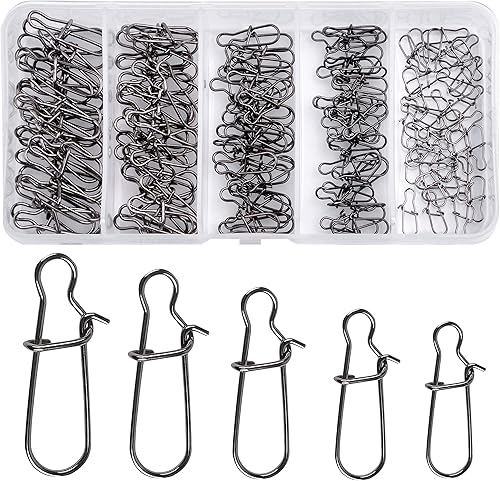 Duo Lock - Kit de pesca de acero inoxidable para pesca de alta resistencia, broches y clips de pesca de alta resistencia, kit de aparejos para agua