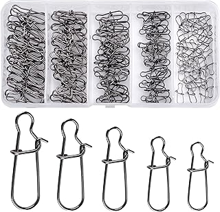 Stainless Steel Duo Lock Snap Swivels, 150pcs Fishing Nice Snaps High-Strength Fishing Connector Fishing Tackle Kit for Saltwater Freshwater