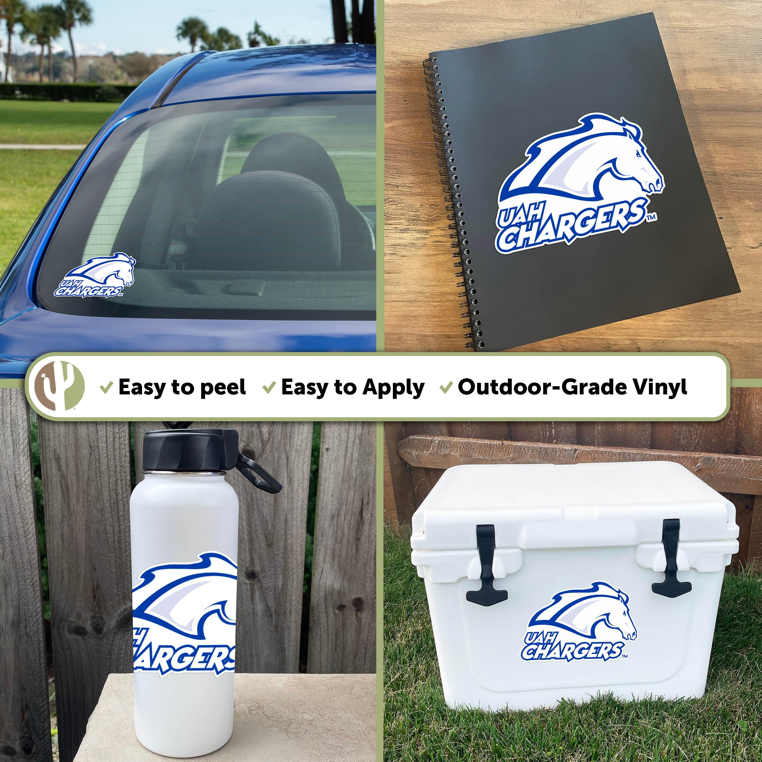 University Of Alabama In Huntsville Full Sheet Sticker Pack – 4 Vinyl Decals For Laptop, Car, Water Bottle | Officially Licensed - View #2
