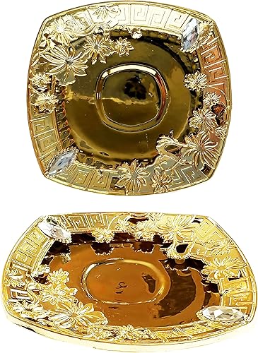 Miniatura 5 de Chandler Juego de café turco expreso, taza de café griego árabe y platillo de 3 onzas líquidas con caja de regalo acrílica dorada, colección de 7